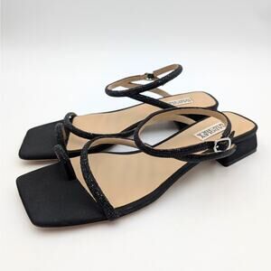 Badgley Mischka Dakotah Ankle Strap Flat Sandals Women's Black Size US10 EU41